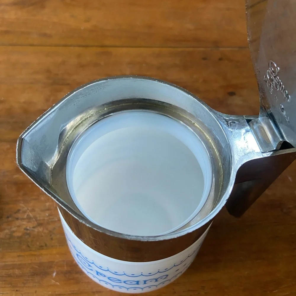 Vintage Gemco Blue Snowflake Creamer Pitcher
